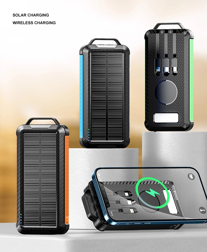 QI Wireless Solar Power Bank 10000mAh With LED Light 7