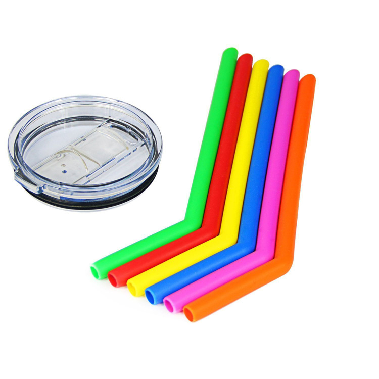 Reusable Silicone Drinking Straw with 1 Cleaning Brush 4