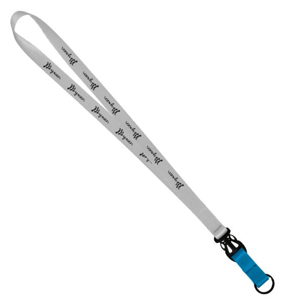 3/4" Multi color (Top and bottom) Nylon Lanyard with Plastic Slide Buckle R 319