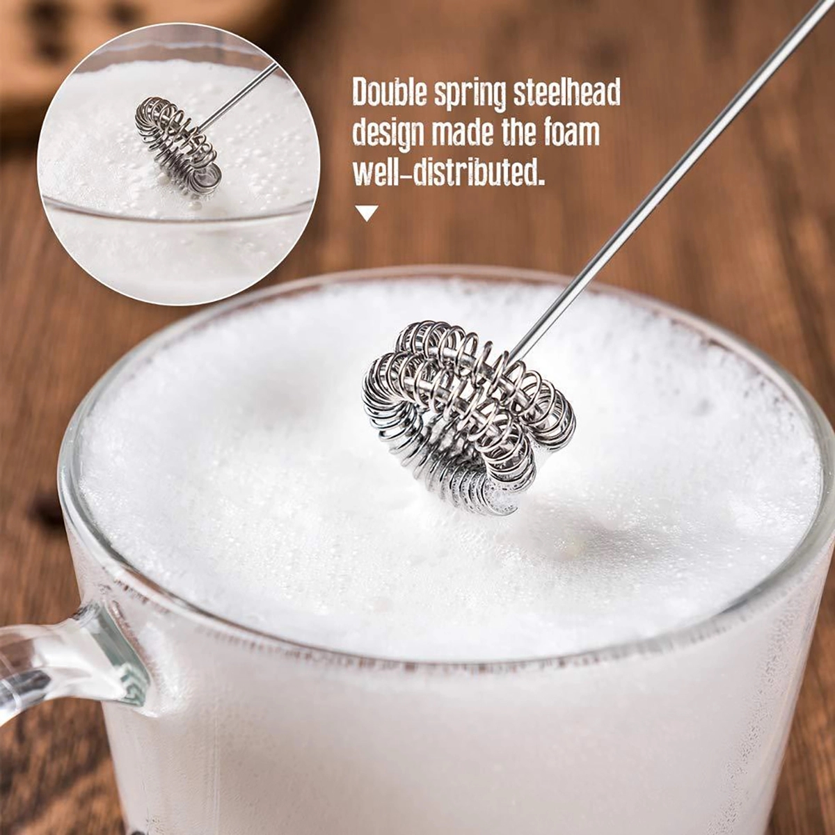 Handheld Milk Frother Wand Mixer 4