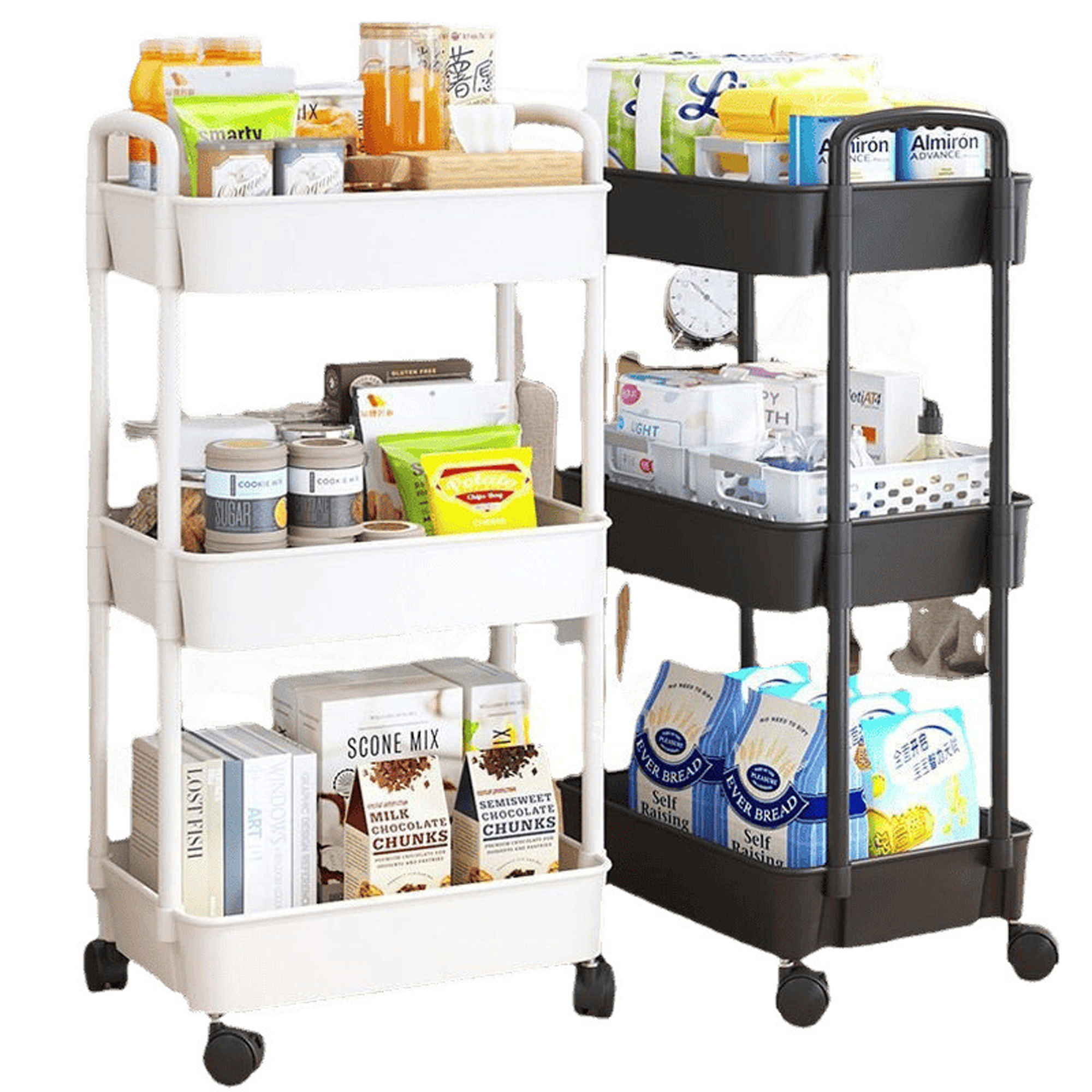3-Tier Freestanding Rolling Storage Cart 2