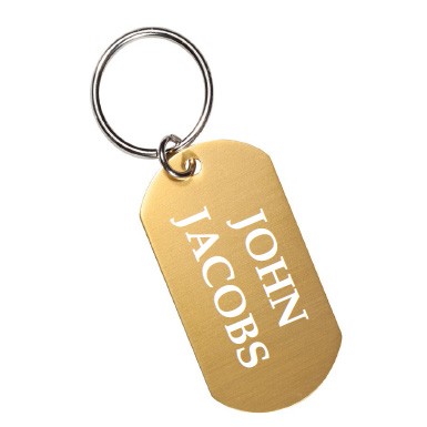 Gold Anodized Aluminum Dog Tag Key Chain 2