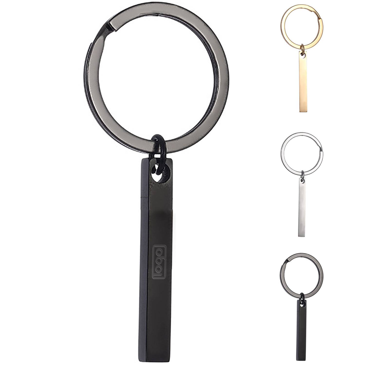 Stainless Steel Bar-shaped Keychain 9