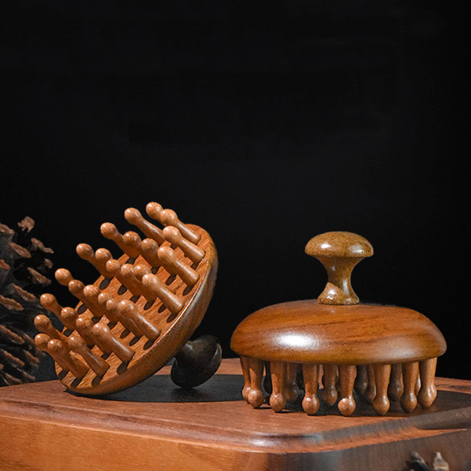 Ergonomic Natural Wood Massage Comb 2