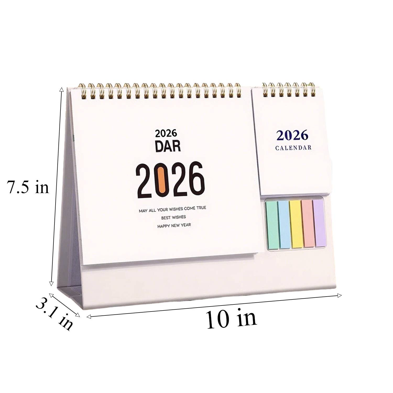 2026 Standing Page Flip Desk Calendar w/Sticky Notes 7