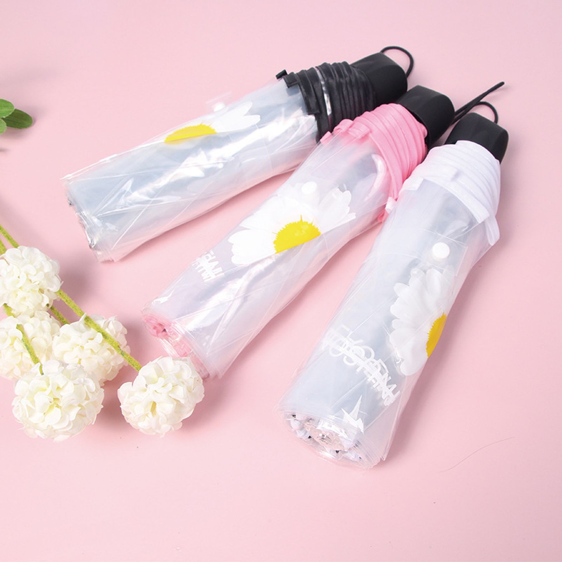Tri-Fold Automatic Open Stick Event Transparent Umbrella 13