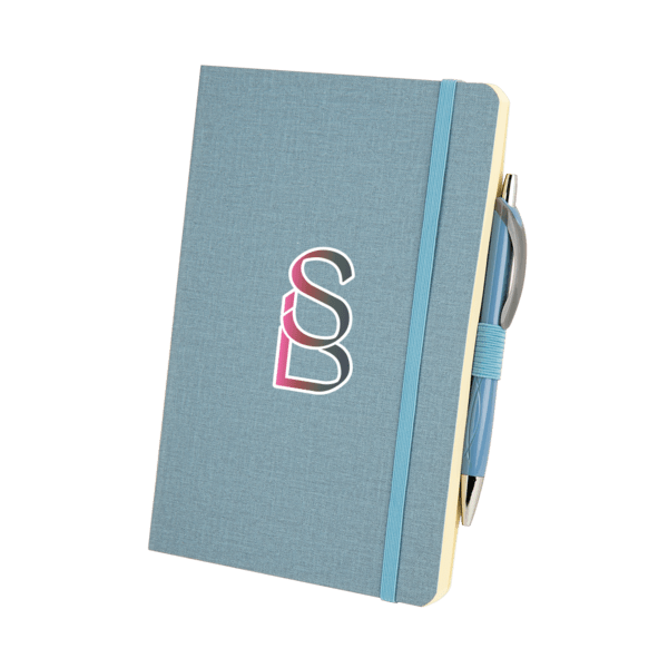Crosshatch PU Notebook With Pen 21