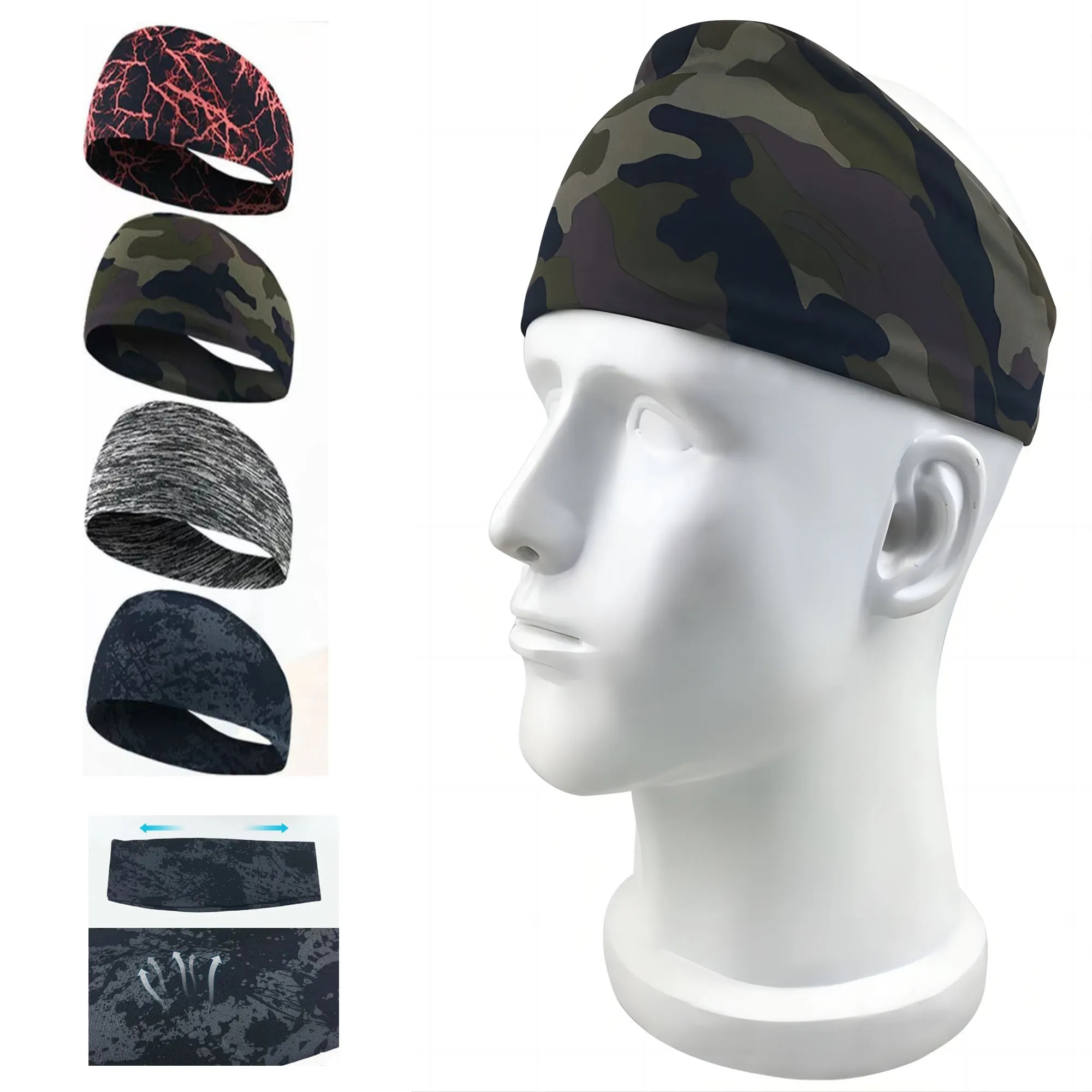 Sport's Mens Womens Sweatband Yoga Gym Stretch Head Band 7