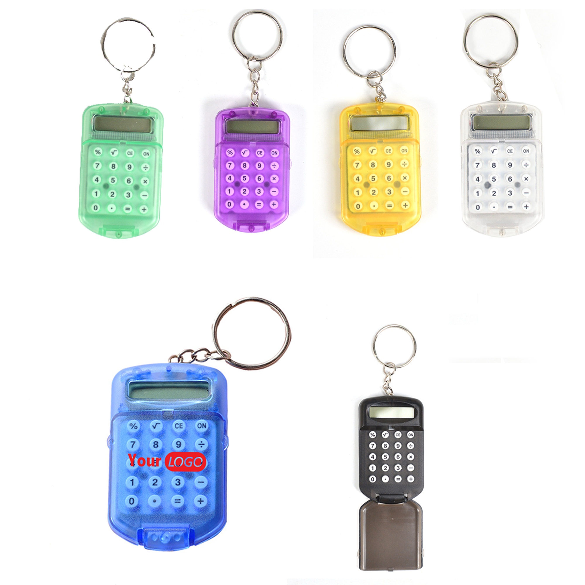 Transparent Flip-Top With Calculator Keychain 1