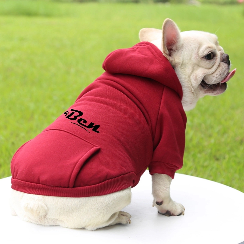 Letters Winter Pet Dog Hoodies Cotton Warm Clothes 7