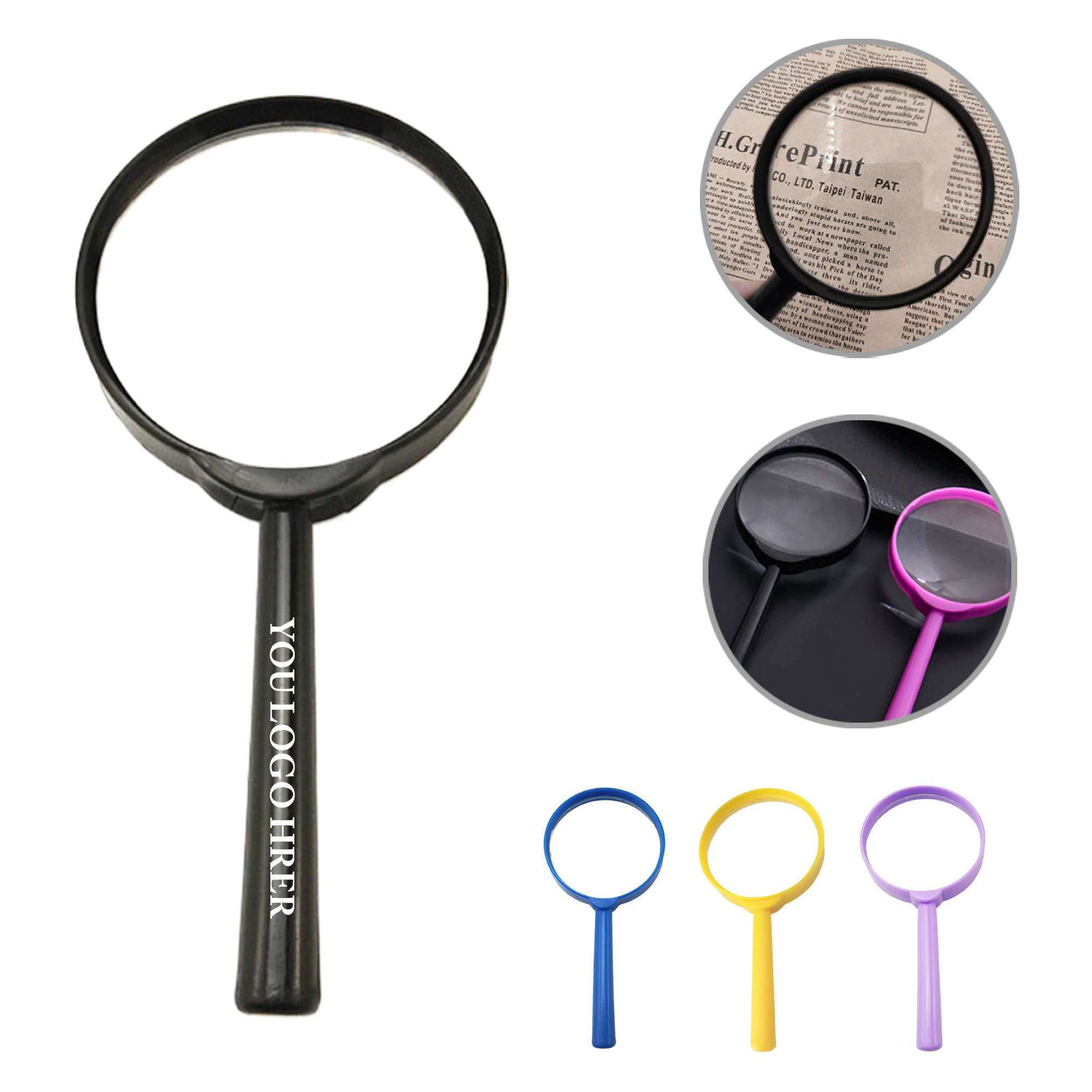 MOQ100 3X 60mm Handheld Plastic Magnifier 3