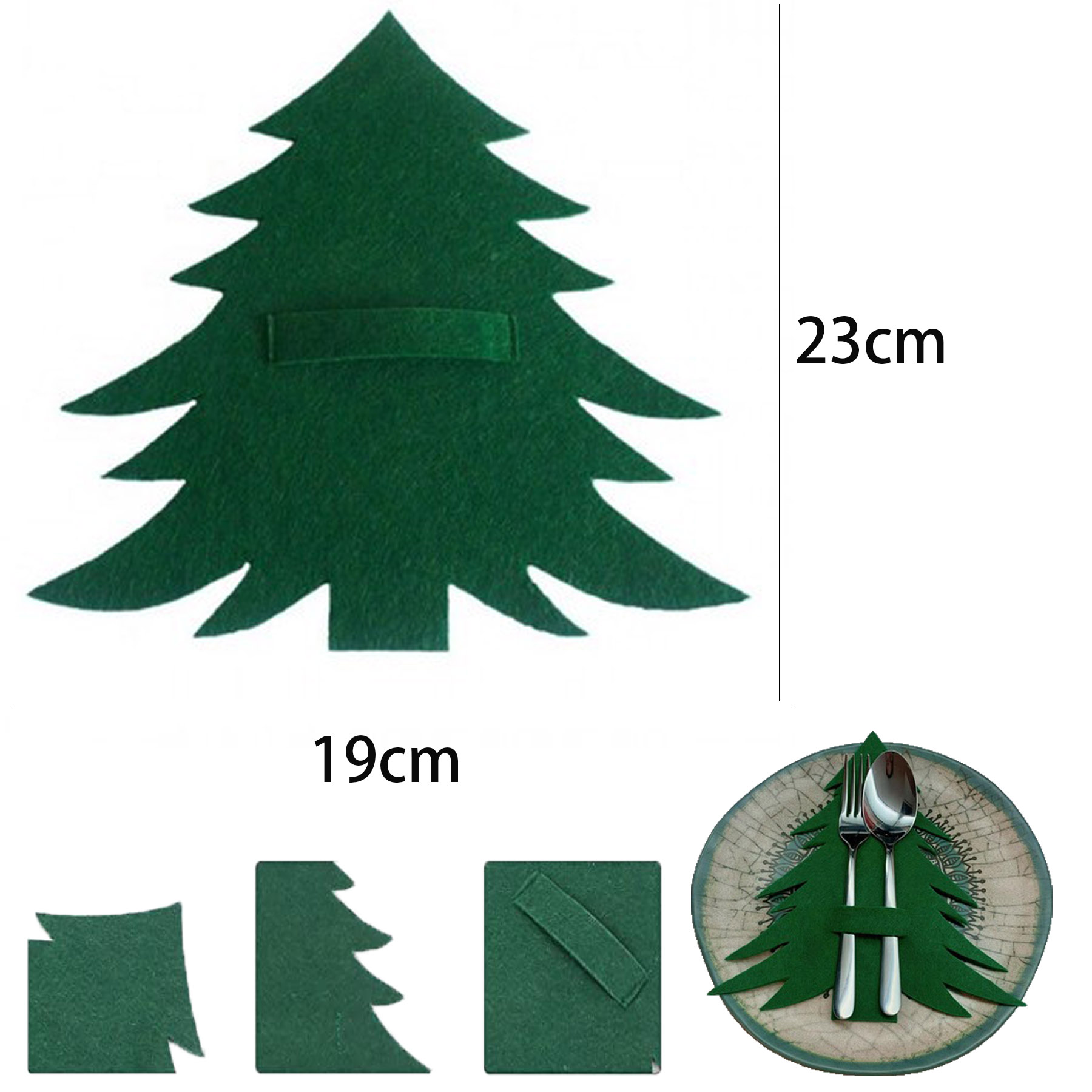 Christmas Tree Shape Knife Fork Cutlery Holder 2