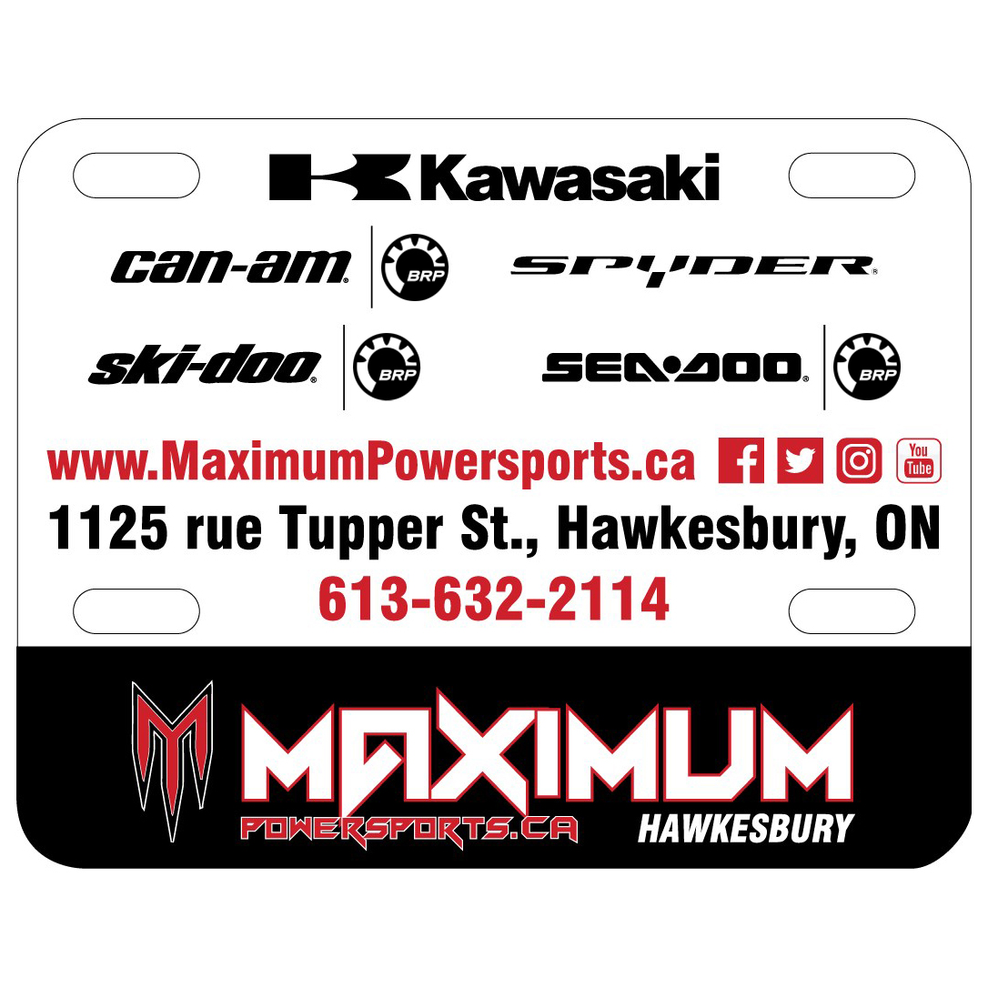 Motorcycle License Plate .055 Black Polyethylene (5.5"x8"), Spot Colour Imprint