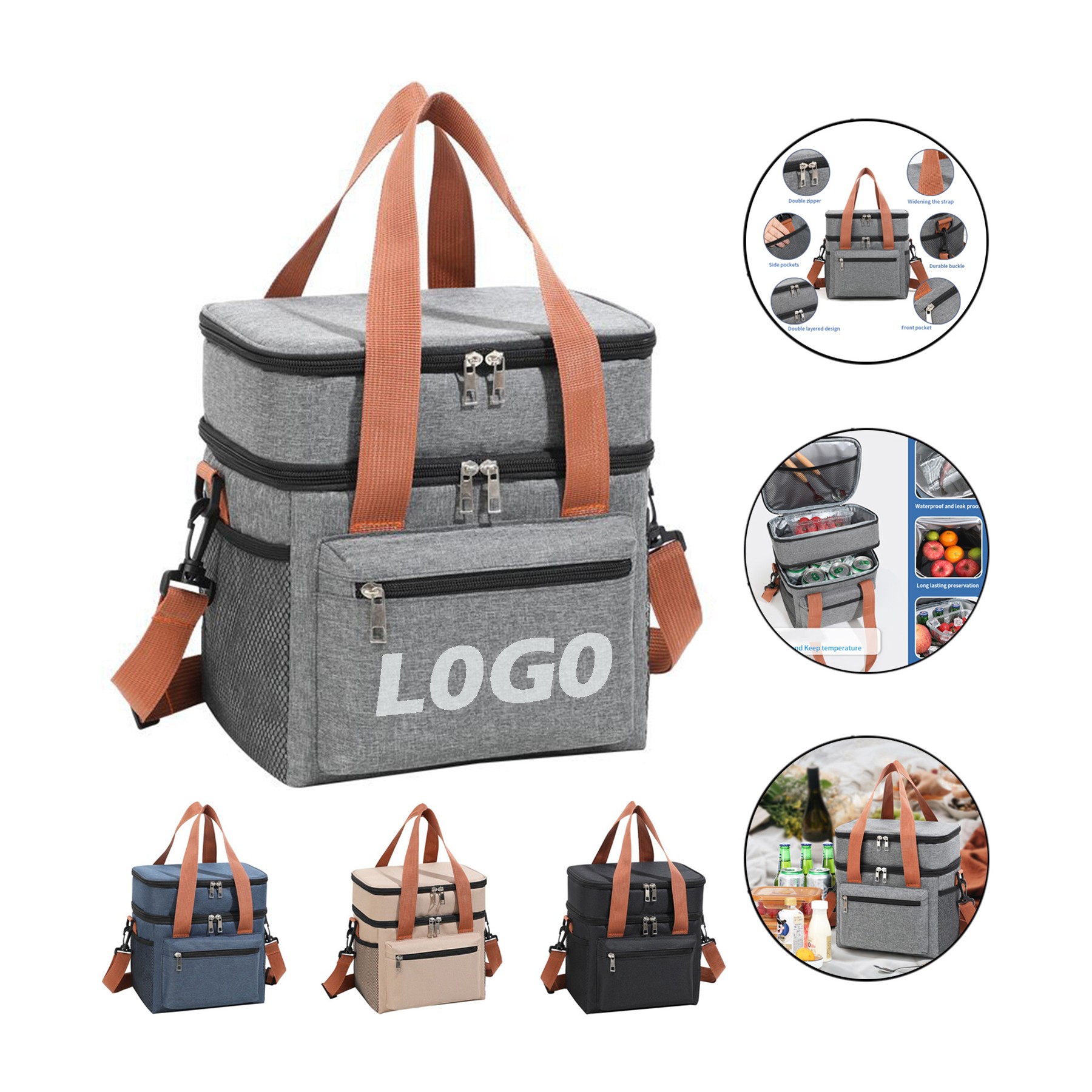Large Capacity Insulated Lunch Bag