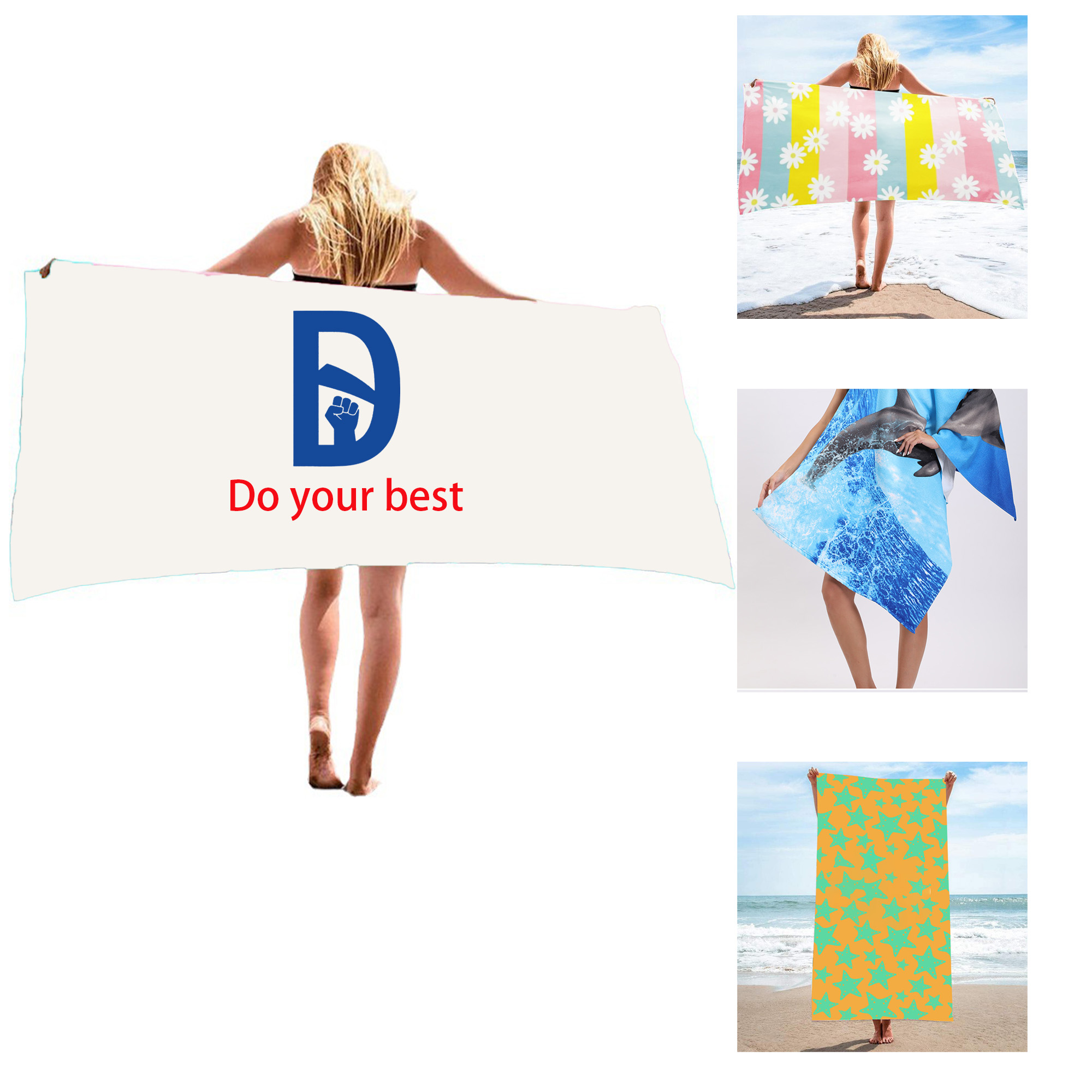 MOQ 30 55"x28" Full Color Beach Towel 2