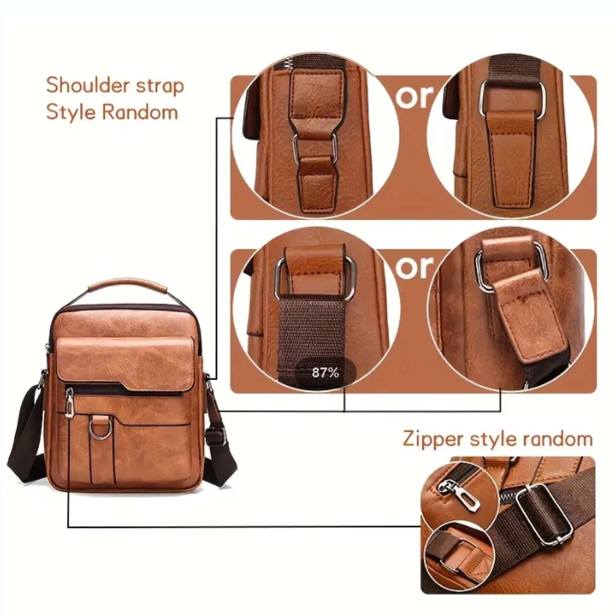 Large Capacity PU Leather Handbag Crossbody Bag Briefcases 3