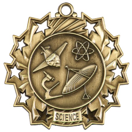 Science Ten Star Medal, 2-1/4" 2