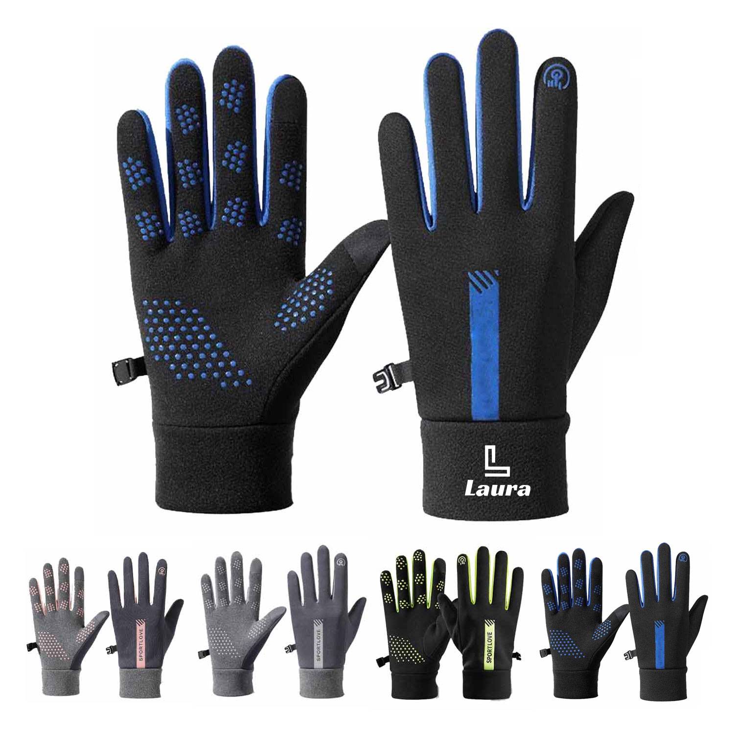 Windproof outdoor sports warm touchscreen gloves 5