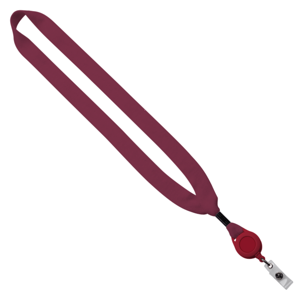 3/4" Cotton Lanyard with Metal Crimp & Retractable Badge Reel 198