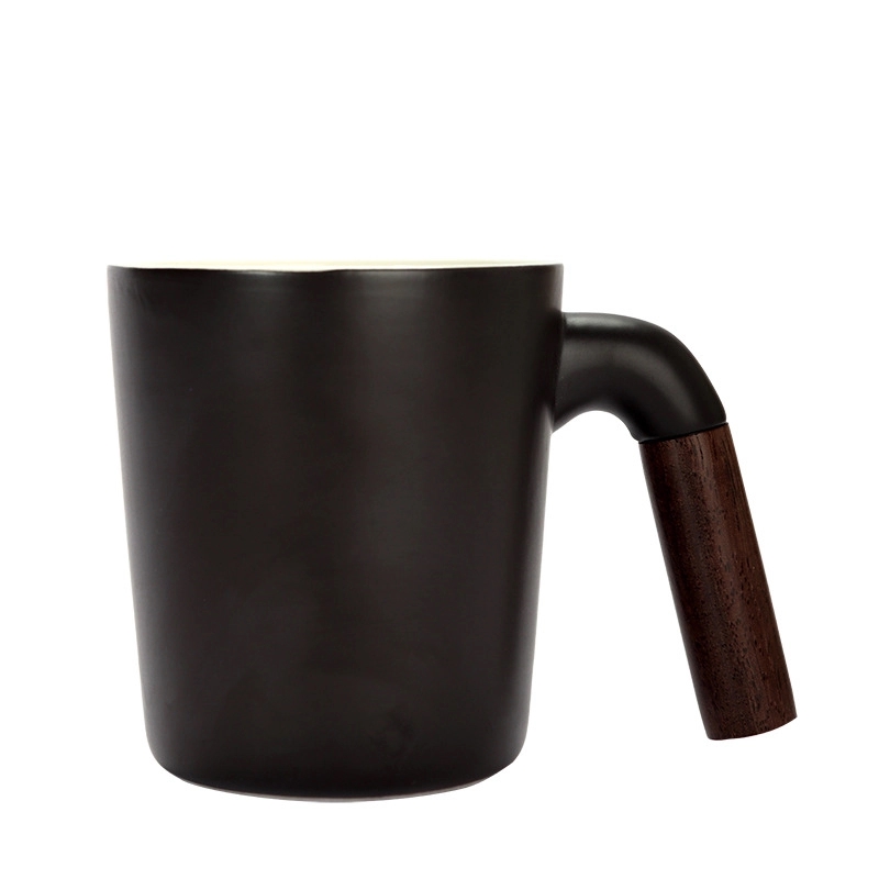 12 OZ. Custom Wooden Handle Ceramic Coffee & Milk Drink Mug 6