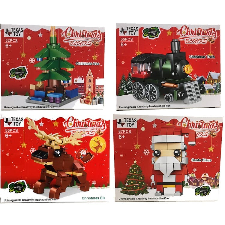 Christmas Building Brick Kits - 4 Styles 52-67 Pieces