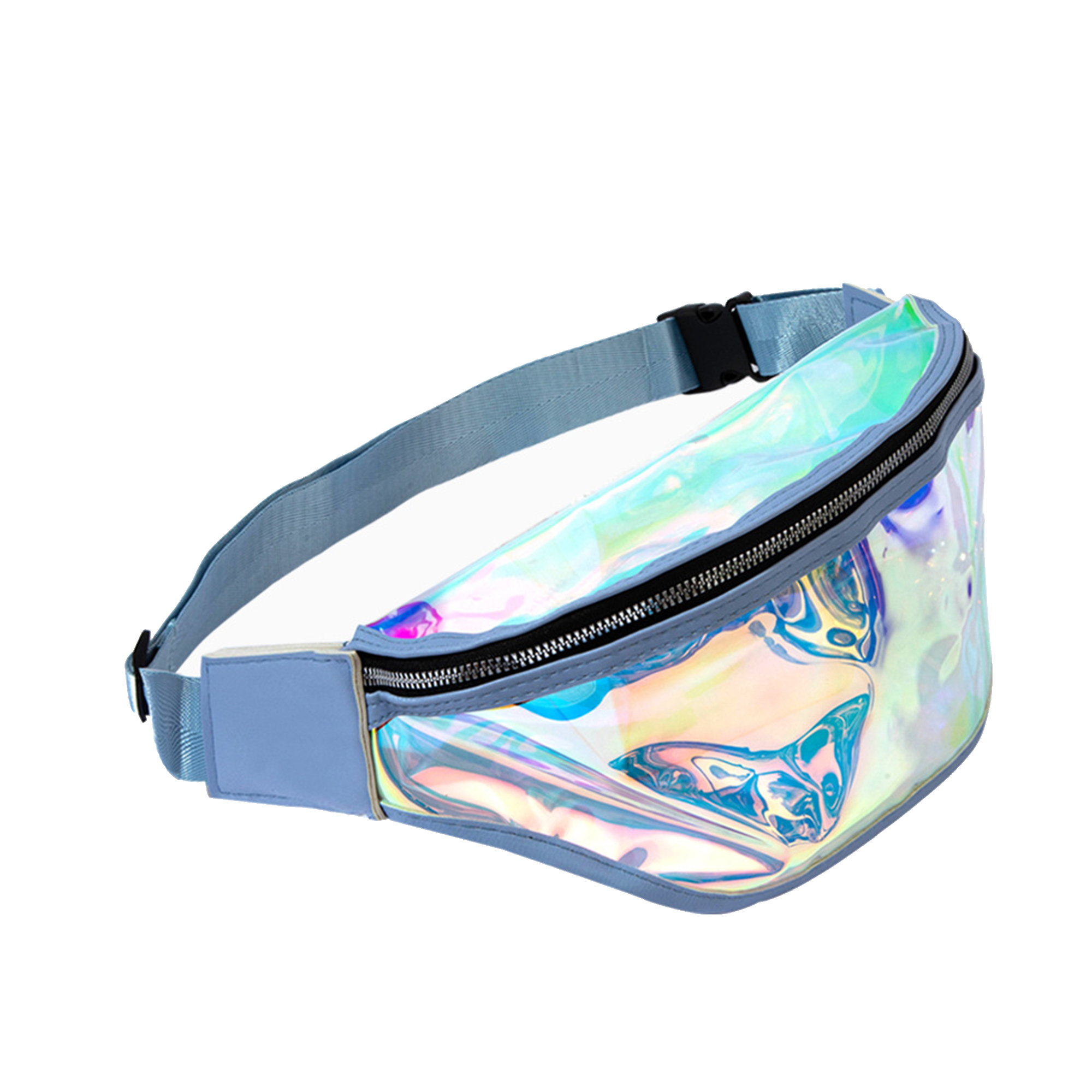 Transparent Holographic Waist Pack 12.6 x 5.6 x 3.2" 3