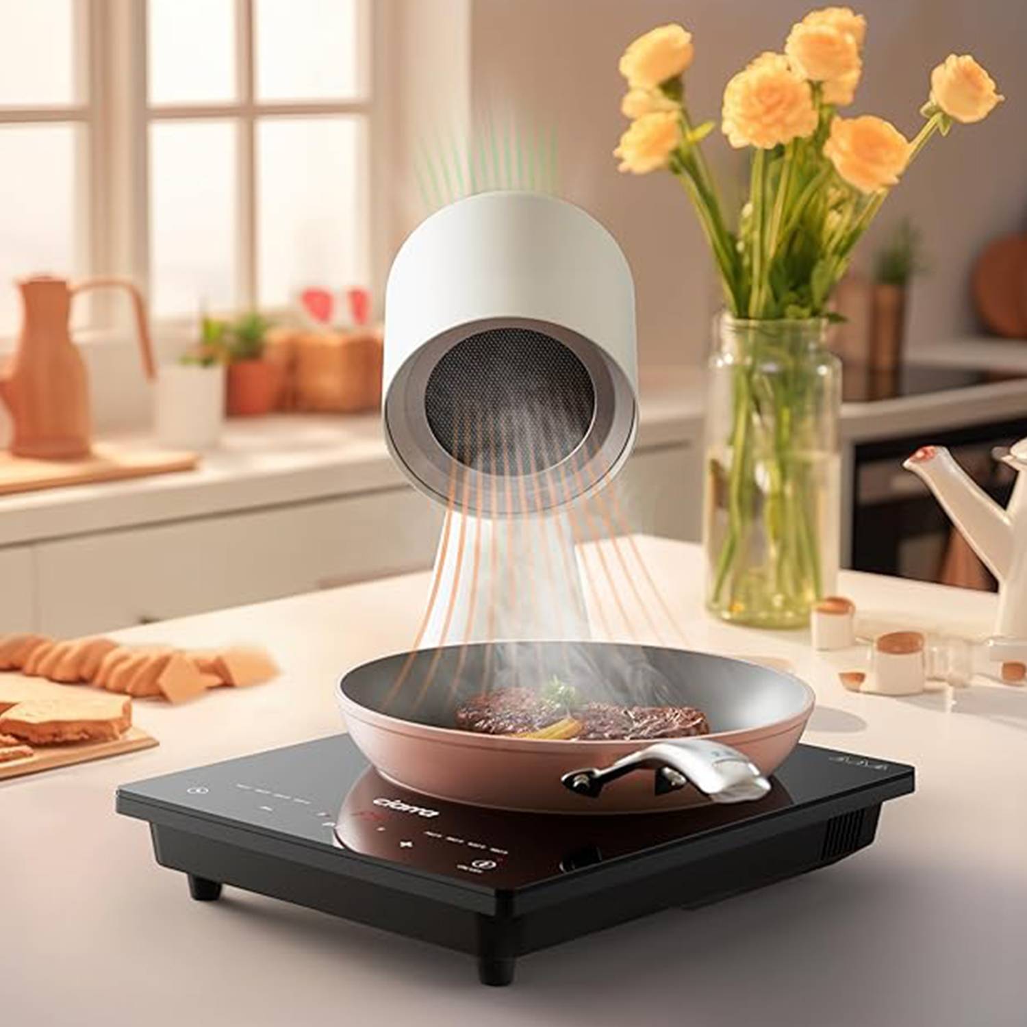 Desktop Range Hood with 2 Speed Exhaust Fan 2