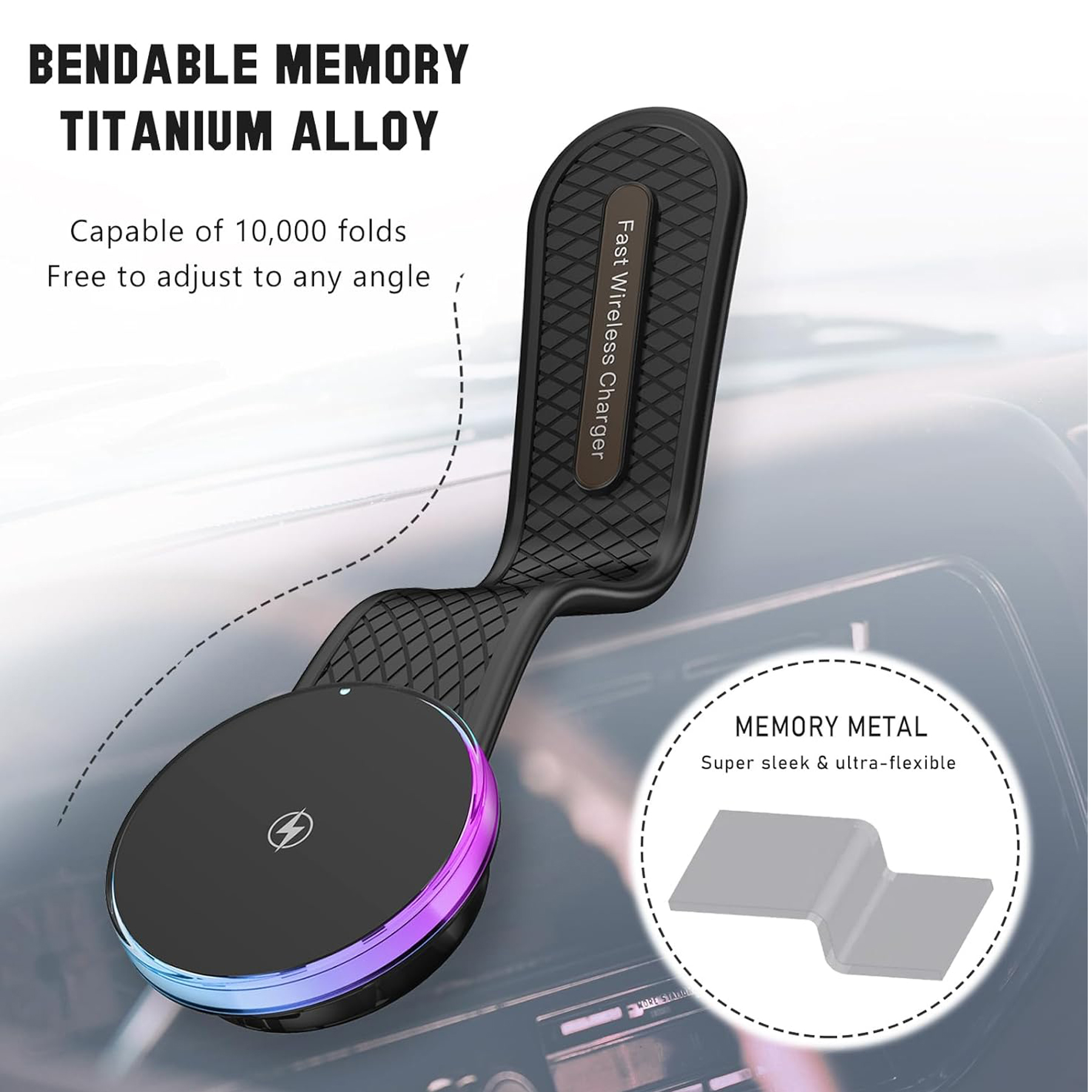 15W Magnetic Wireless Car Phone Charger Holder 2