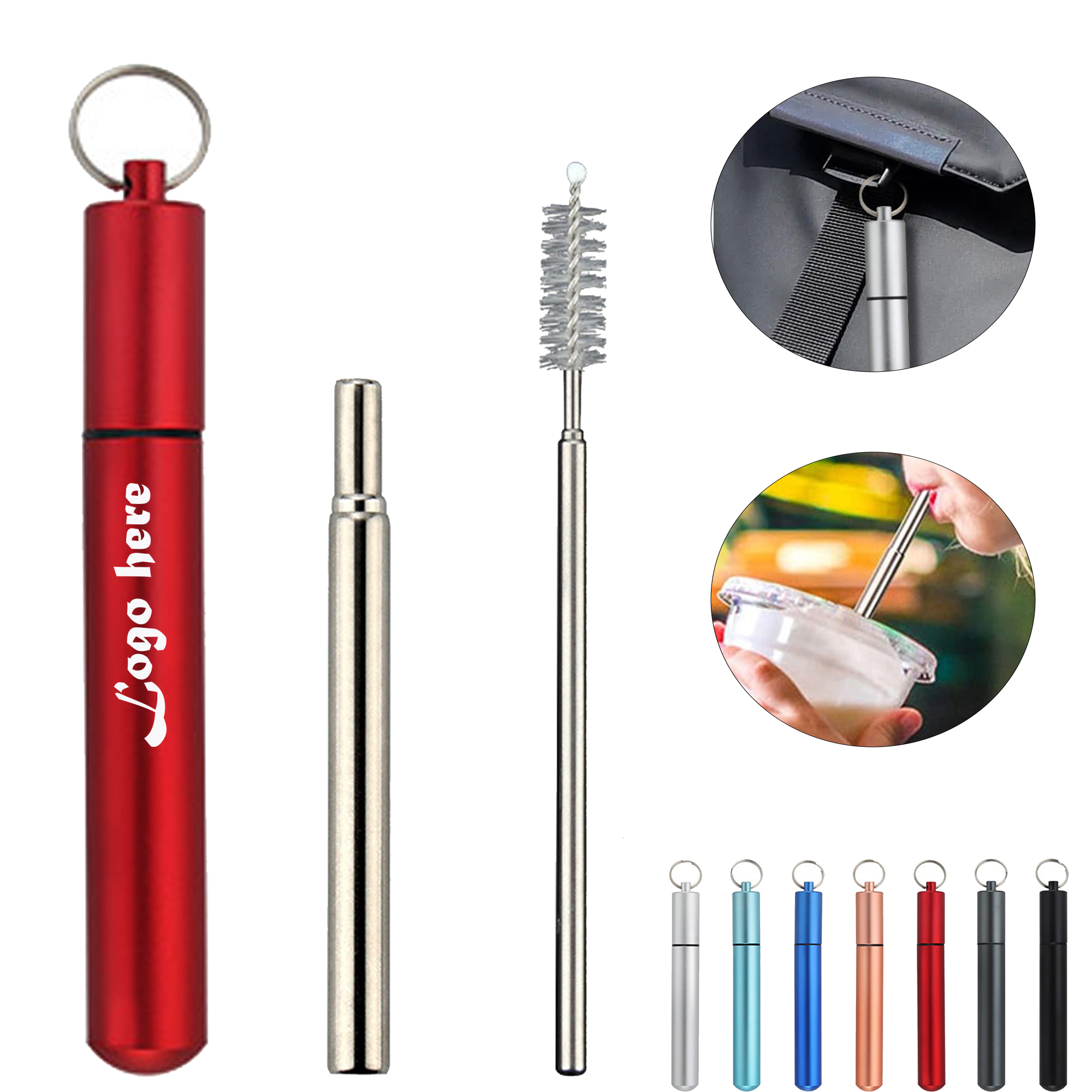 Portable Telescopic Drinking Straw Set 2