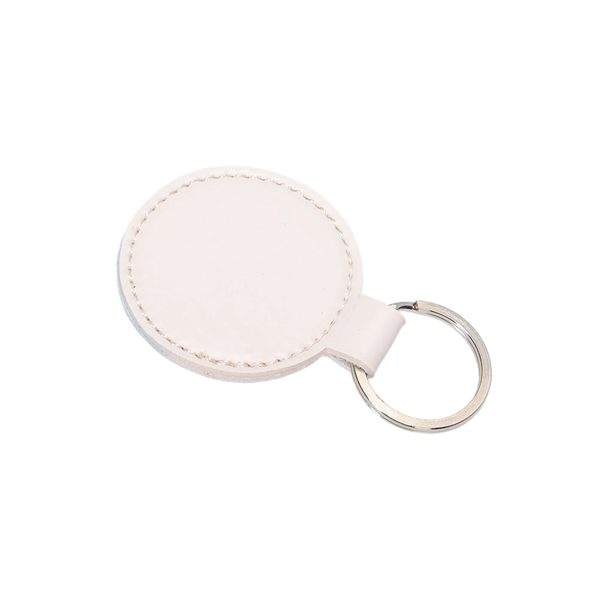PU Leather Round Keychain with Dual Screw Fastening 4