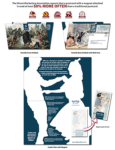 Magna-Fold Postcard - UV-Coated (1S) with Business Card Magnet (25 mil.) 5