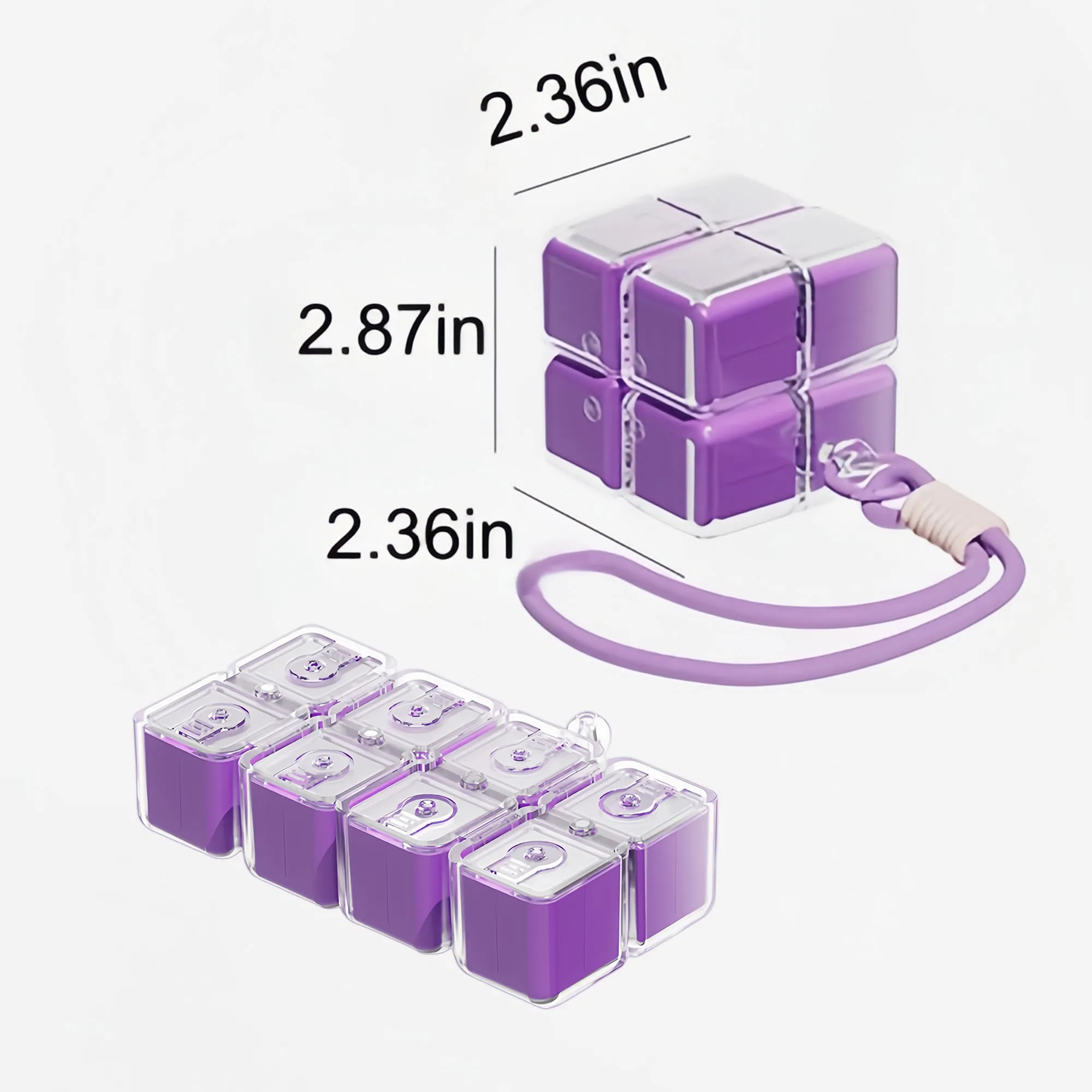 Innovative Rotating Cube Pill Organizer With Hanging Strap 5