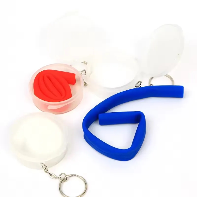 Collapsible Silicone Straw Keychain With Carrying Case 2