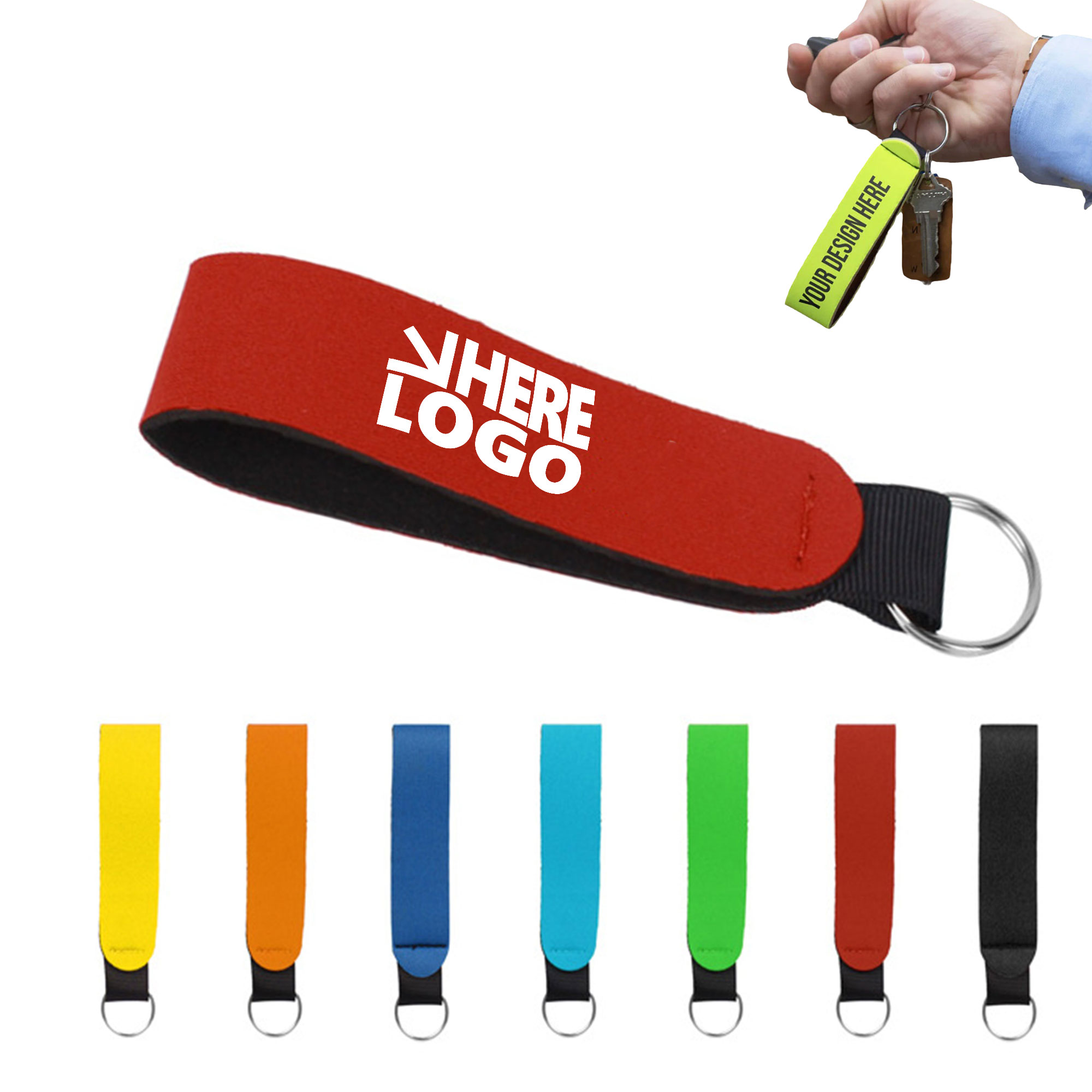 MOQ 20 Neoprene Strap Keychain Wristband 2