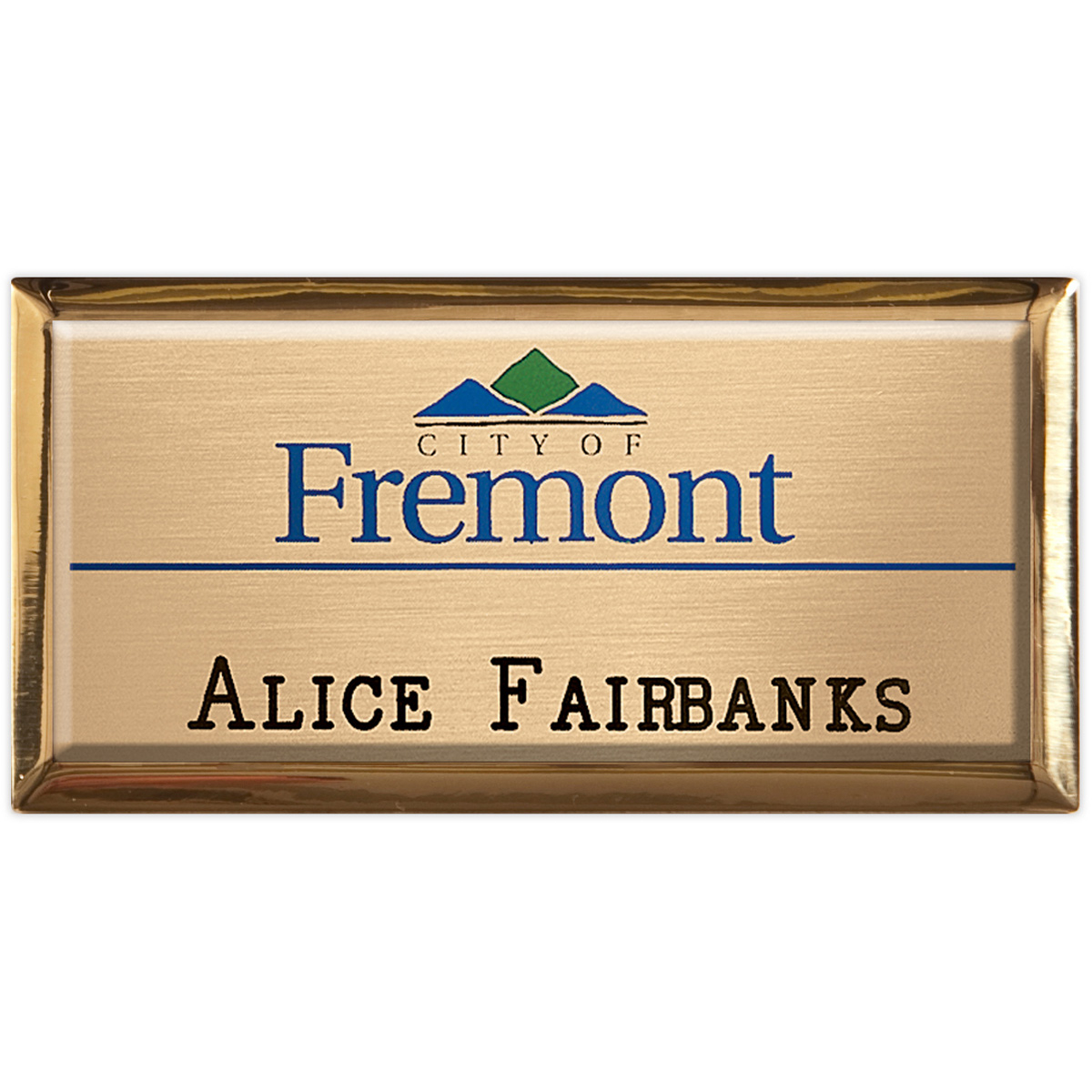 New York Executive Metal Name Badge (Standard Size 1-1/2" x 3")