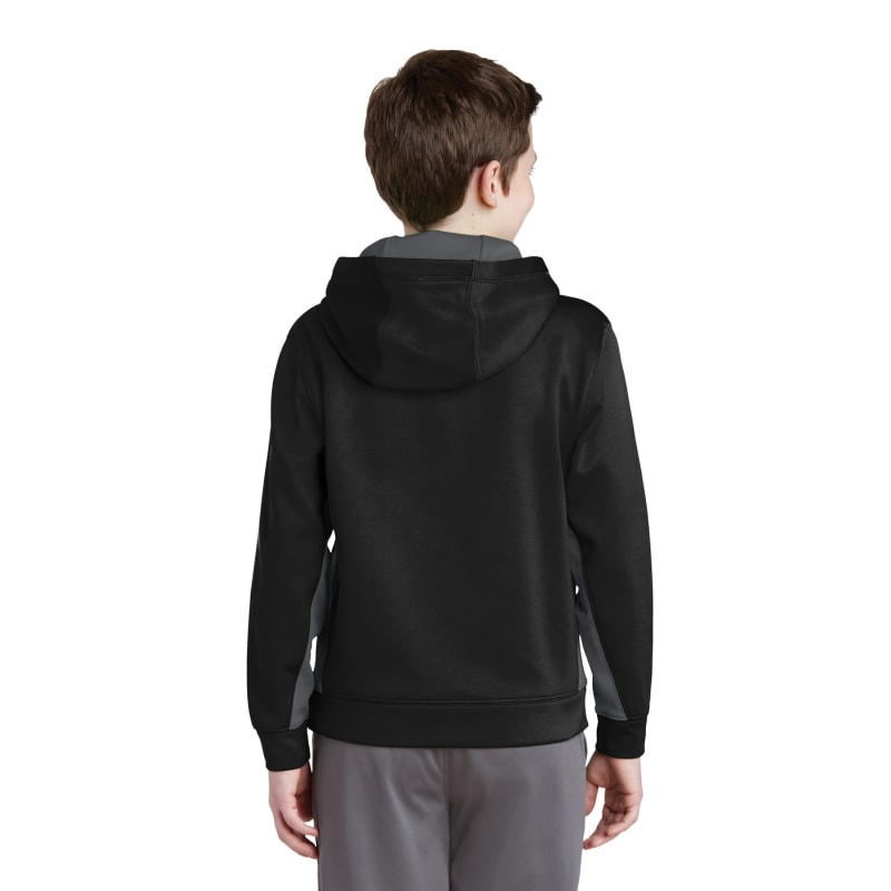 Sport-Tek Youth Sport-Wick Fleece Colorblock Hooded Pullover. 25