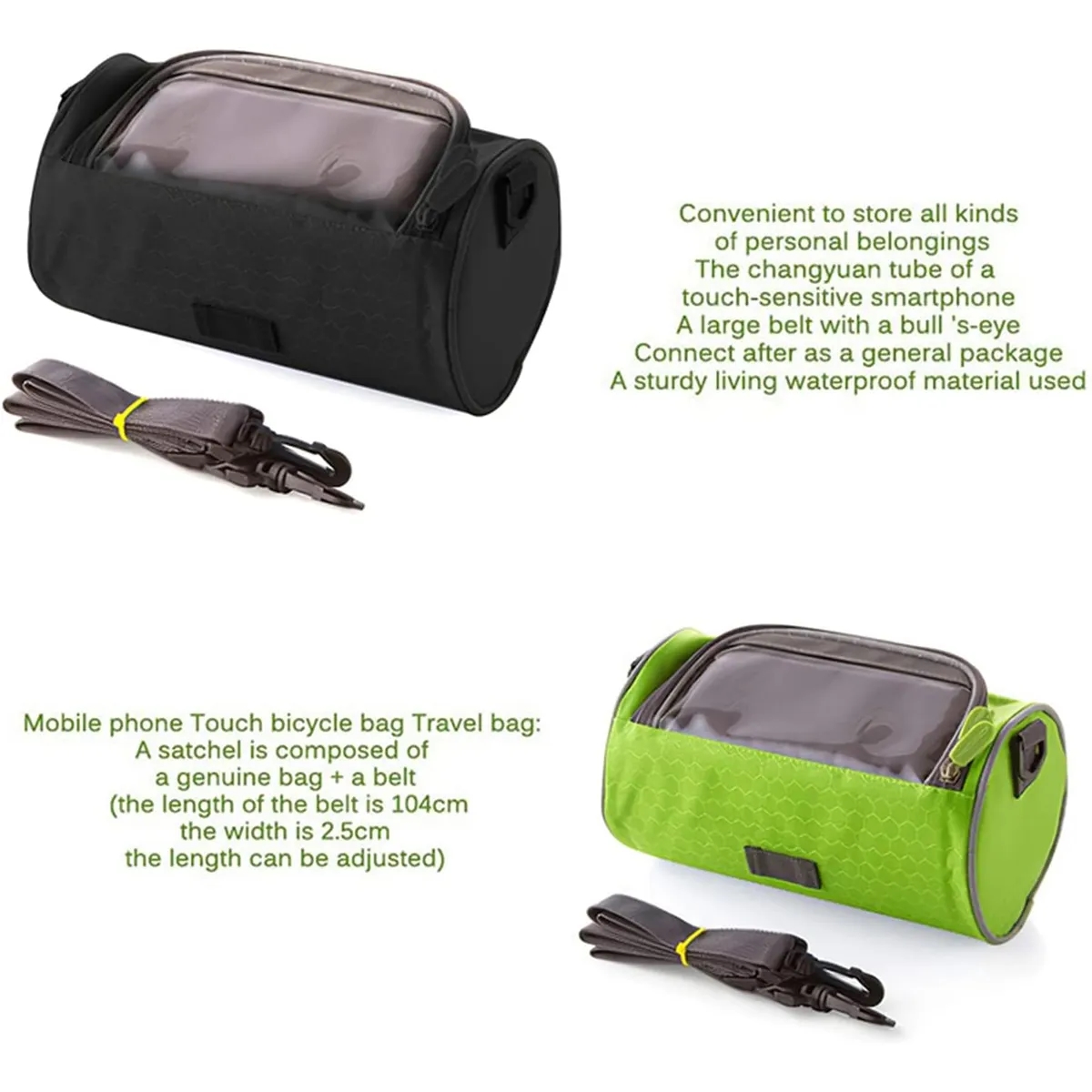 Large Capacity Outdoor Bike Handlebar Bag With Touch Screen 2
