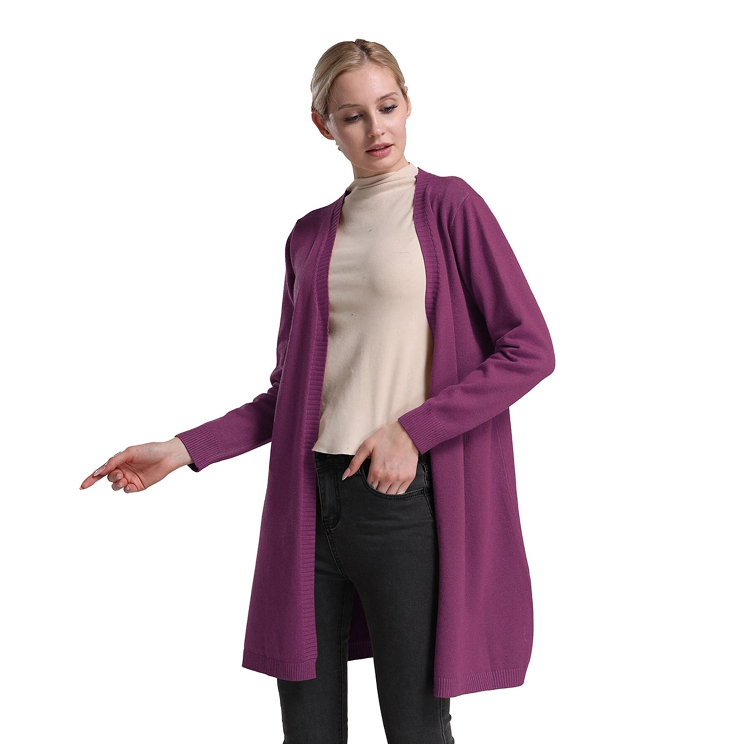 Women's Long-Sleeve Open-Front Cardigan 5