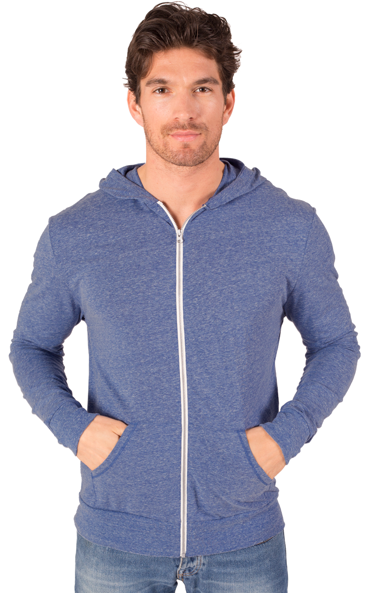 Adult Triblend Contrast Zip Front Hoodie 11