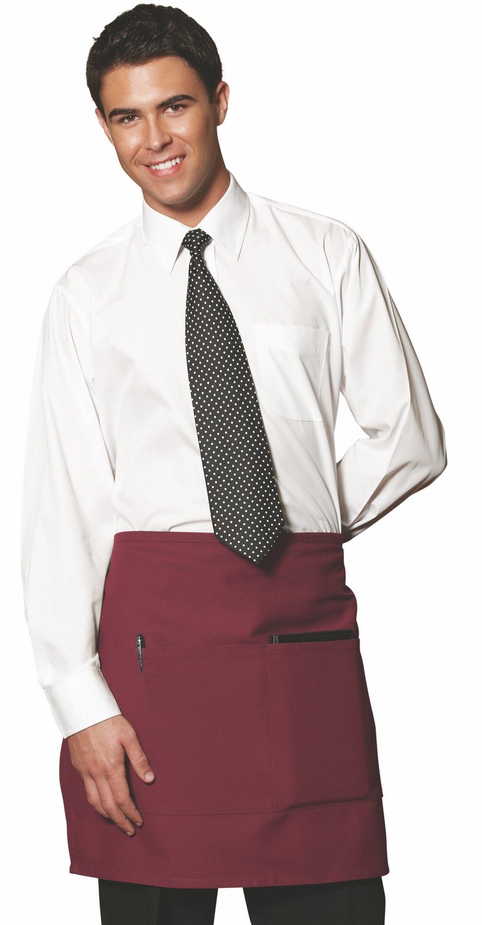 Maroon Half Waist Bistro Apron 2