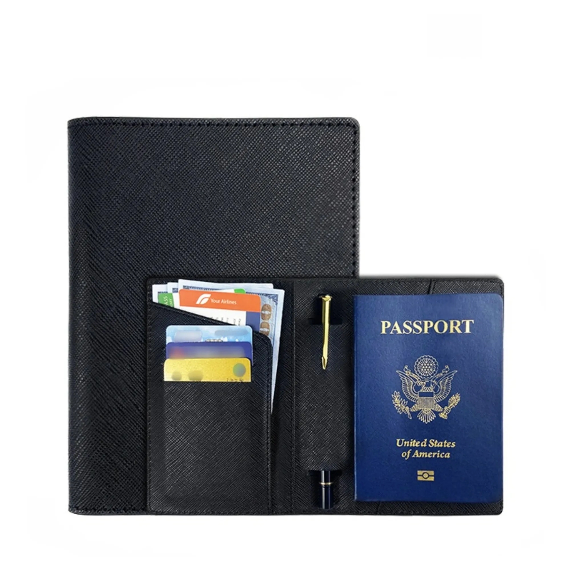 PU Leather Multi-Card Slot Passport Holder Bag 2