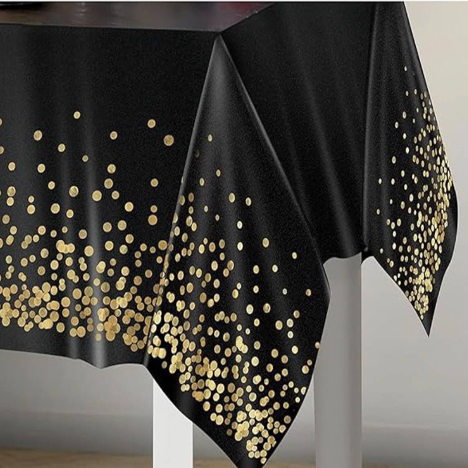 Black&Gold Party Decorations Table Cloth 5