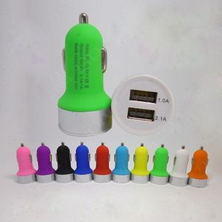 Double USB 10 Watt 2.1A+1A Output Interface Car Charger 2