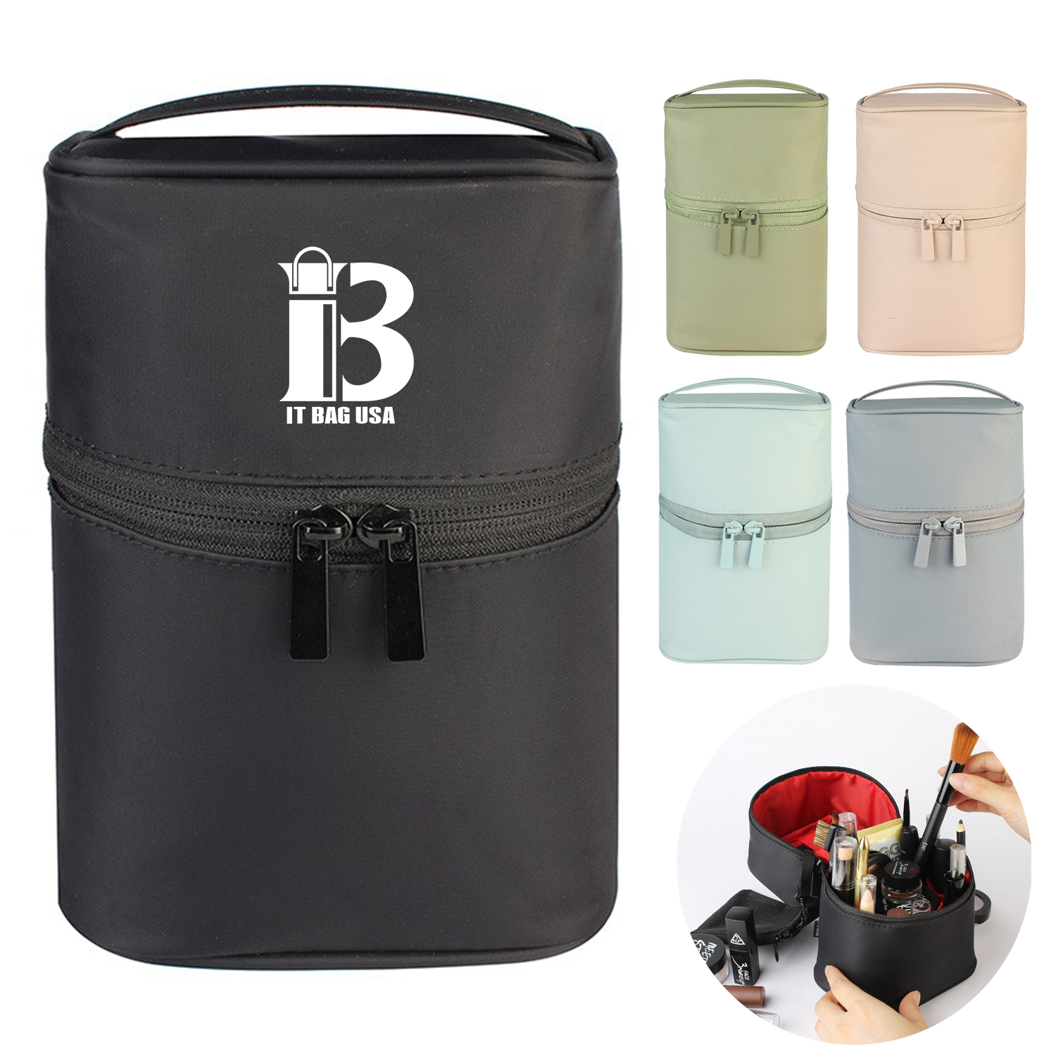 Small Makeup Brush Holder Organizer Bucket Bag 2