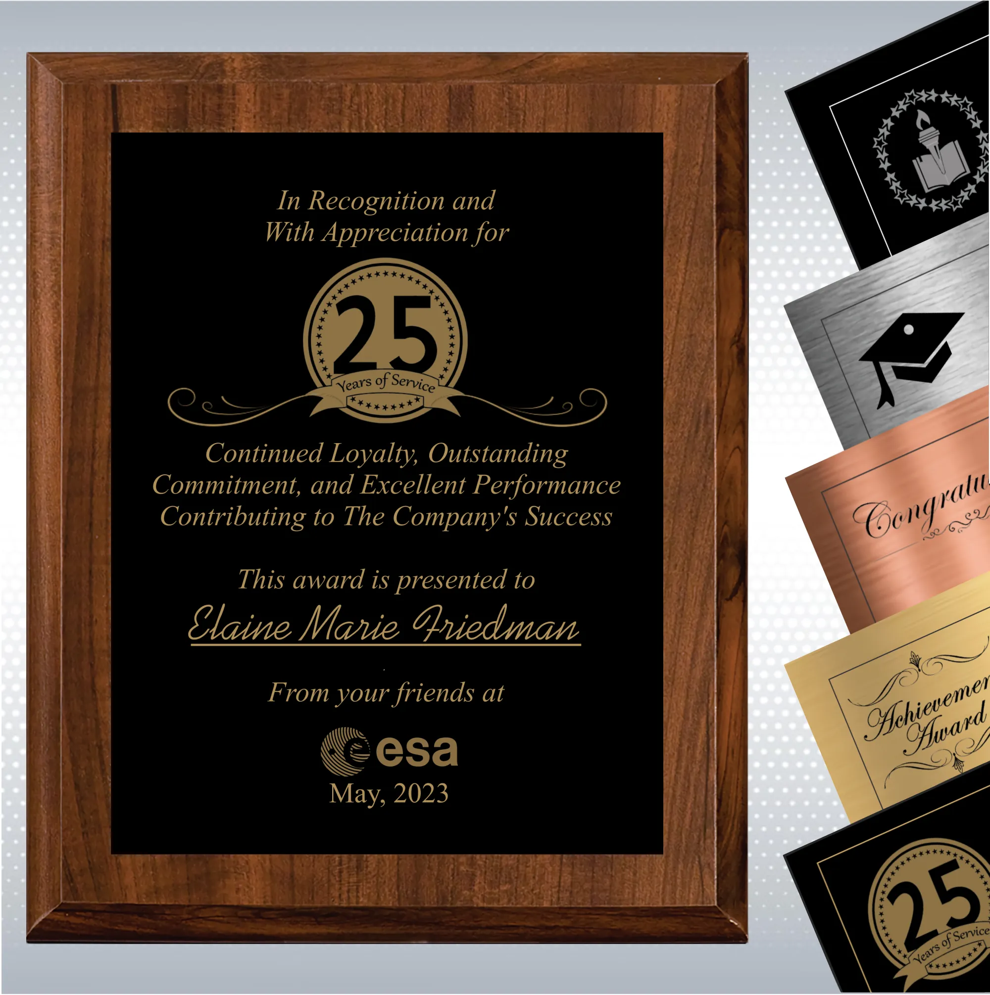 Cherry Finish Years of Service Gift Award 18