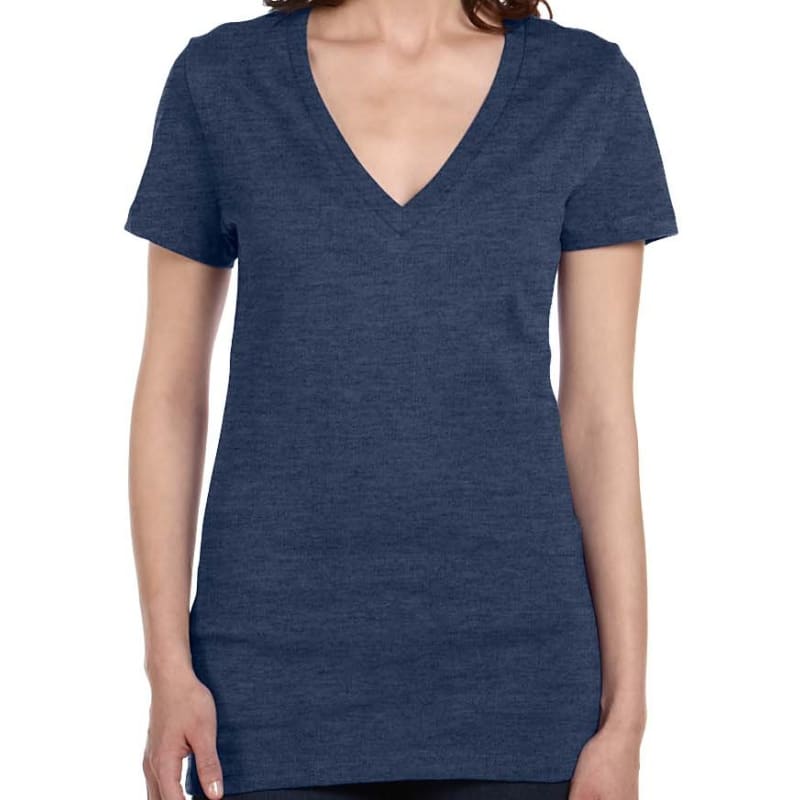 Bella Ladies Jersey Short-Sleeve Deep V-Neck T-Shirt 11
