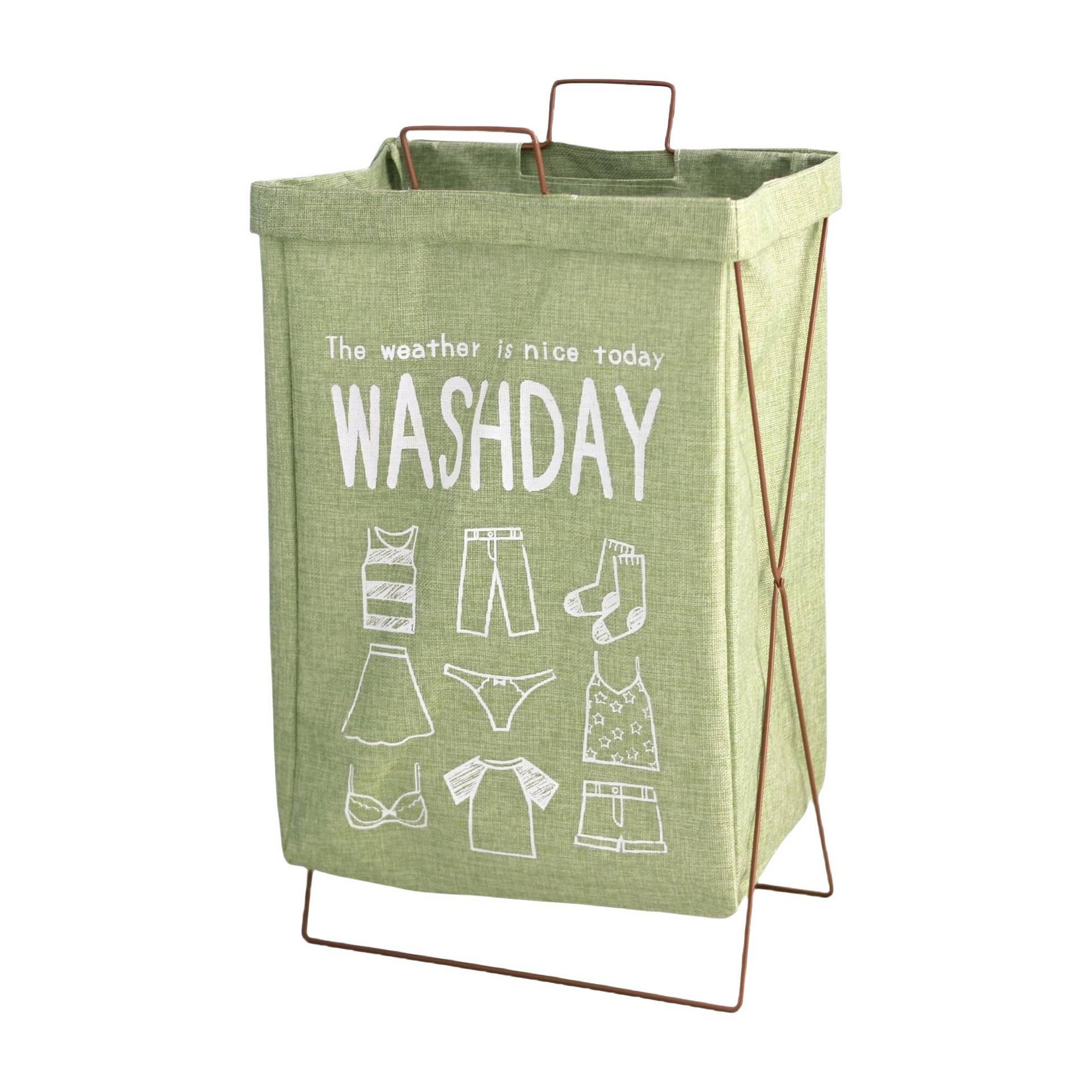 Rectangular Thickened Iron Frame Floor Standing Laundry Basket 7