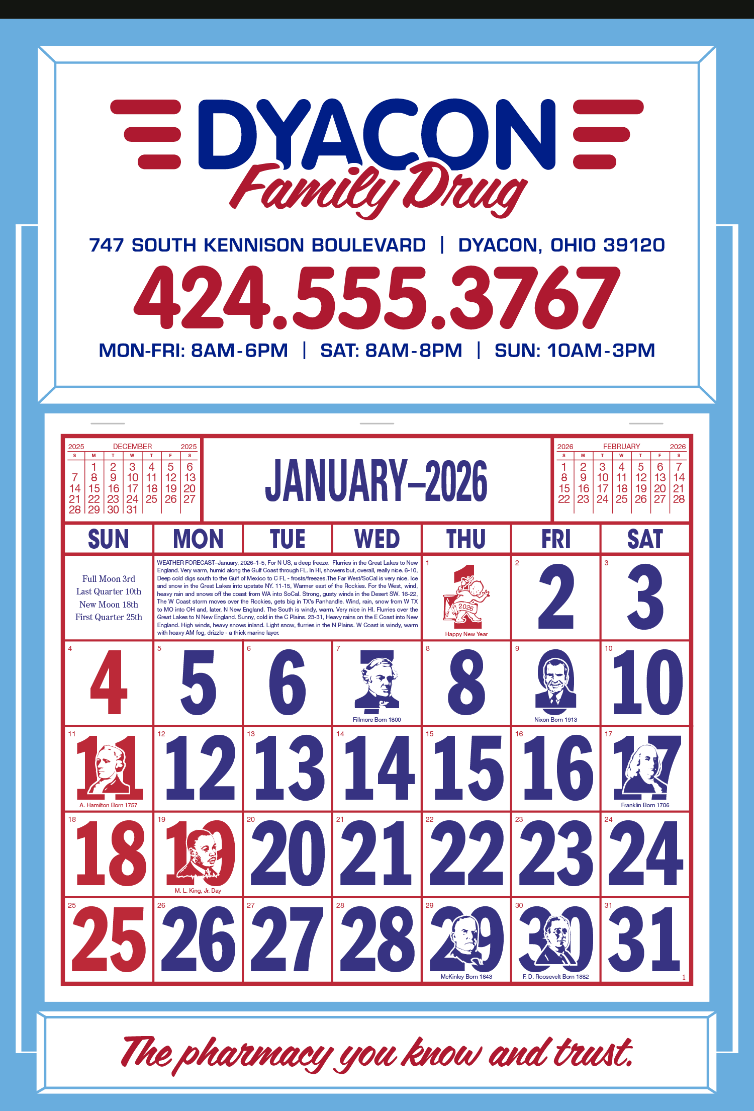 Skinner & Kennedy® Apron Calendar 19