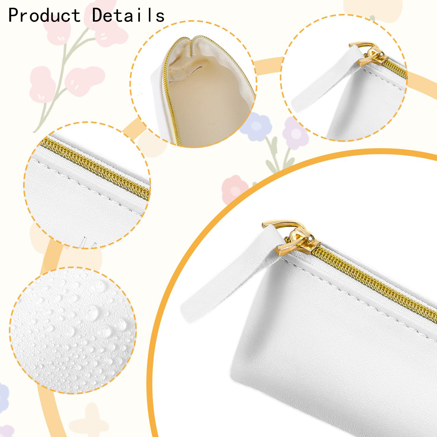 PU Leather Solid Color Study Supplies Stationery Pouch 9