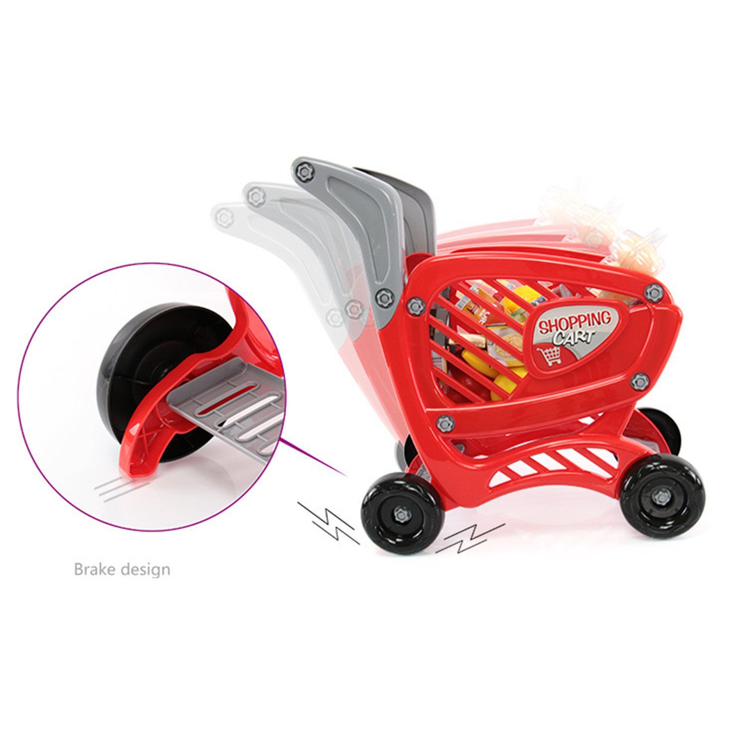 42pcs Kids Shopping Cart Toy Set 4